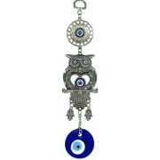 New Turkish Blue Evil Eye Lucky Owl Design Home Office Wall Hanging Decor Ornament