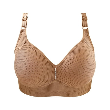

KDDYLITQ Women s Bra Support Bralette Adjustable Straps Full Coverage 18 Hour Push Up Coffee 38