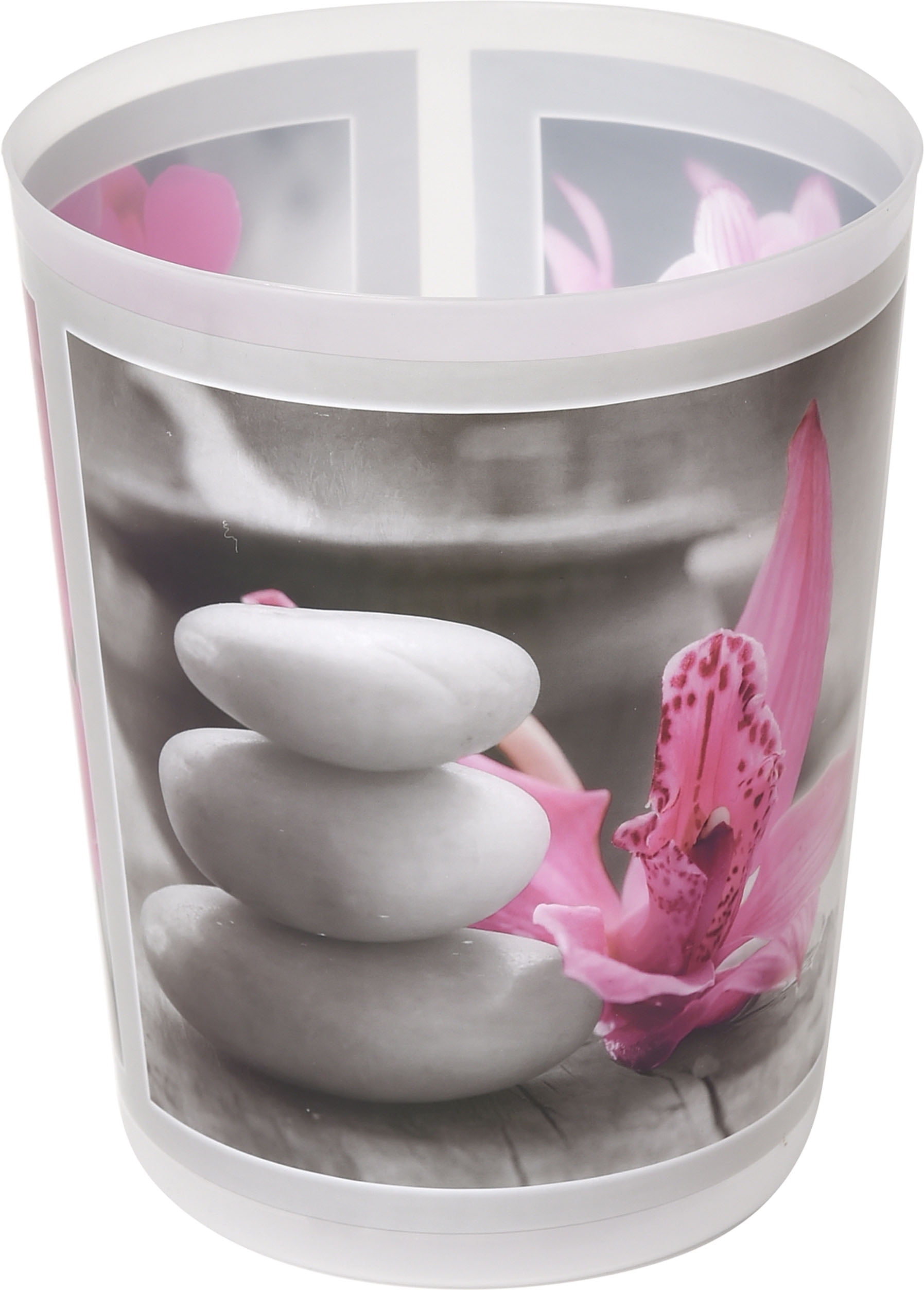 Chic and Zen Printed Bath Floor Trash Can Waste Bin 4.5-liters/1.2-gal ...