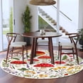thumbnail image 4 of Spring Red Mushroom Round Area&nbsp;Rug 7ft Country Farm Watercolor Colorful Flower Green Leaf Non-Slip&nbsp;Washable Circle Rugs Soft Felt Indoor Floor Mat for Bedroom Kitchen Living Room Bathroom, 4 of 9