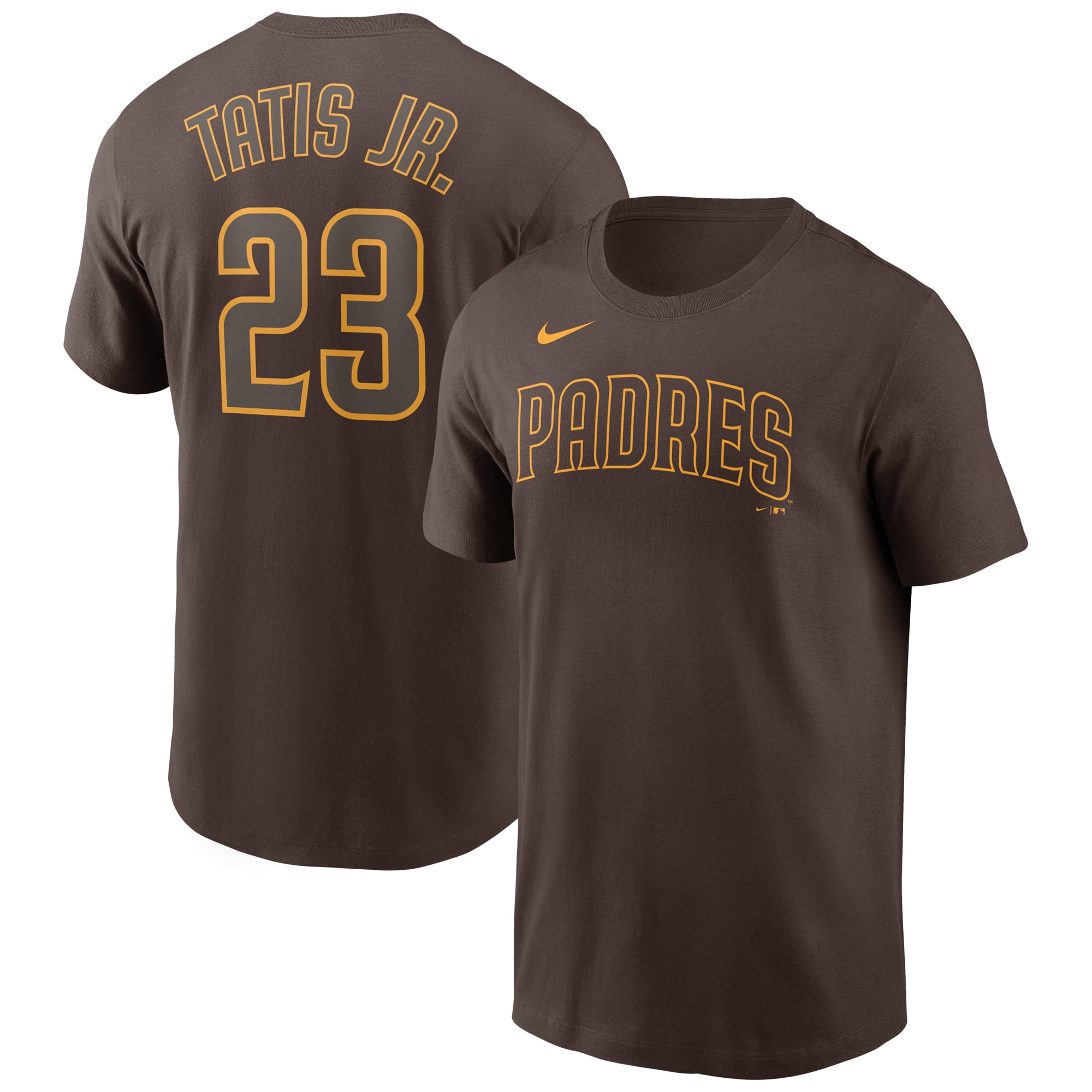 Buy Mens Nike Fernando Tatis Jr. Brown San Diego Padres Name & Number T ...