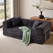 80" Oversized Foldable Sleeper Sofa Bed 4-in-1 Corduroy Modular Convertible Sofa Couch,Free Combination Mattress Sleeper Fold Out King Size Mattress Bed Lounge Recliner Daybed for Living Room Bedroom