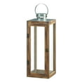 thumbnail image 1 of Gallery of Light 10018830 Metal Top Square Wood Lantern, Large, 1 of 2