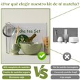 thumbnail image 4 of Juego de 5 Batidor de Matcha, Kit Matcha con 1 Taz&oacute;n de Cer&aacute;mica Hecho a Mano Soporte de Cer&aacute;mica 1 Batidor de Bamb&uacute; 1 Cuenco Cuchara y Colador Acero Inoxid, 4 of 6