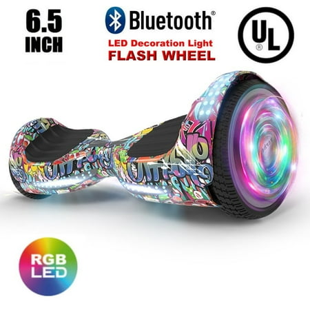Hoverboard Two-Wheel Self Balancing Electric Scooter 6.5" UL 2272 Certified, Print Coating with LED Light (Monster Party)