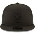 thumbnail image 2 of New York Mets New Era Black on Black 9FIFTY Team Snapback Adjustable Hat - Black, 2 of 6