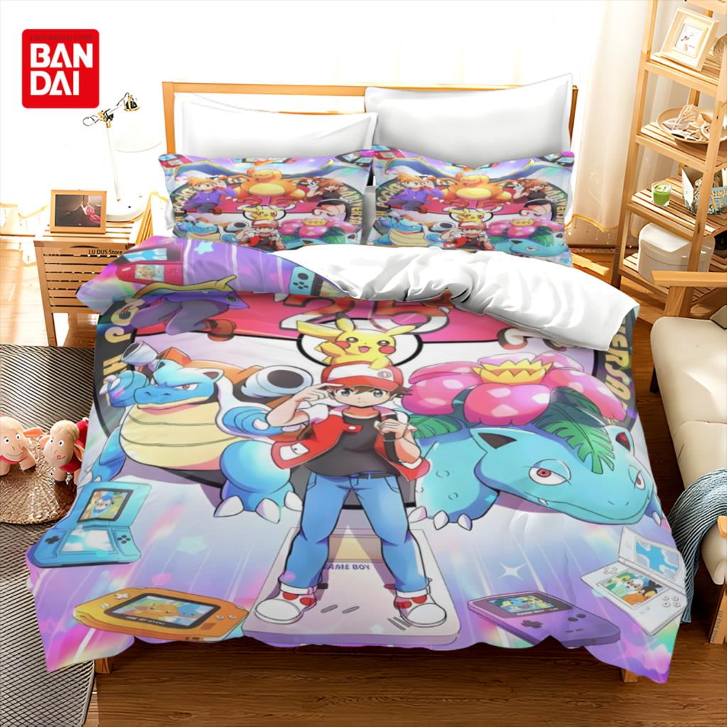 Dengle Pikachu Bedding Set Hot Pokemon Duvet Cover Quilt Cover Pillowcase Double Queen King Size Kids Bedroom 3d Home Textile Other