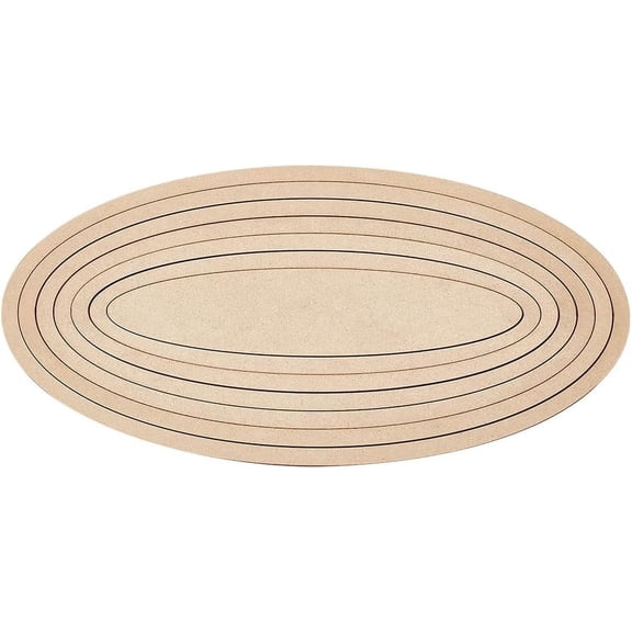 7Pcs Oval Pottery Tools Wooden Concentric Geometric Figure Rail Set for DIY Ceramic Cutting and Printing Blank Modeling Mud Plate Forming diy BurlyWood