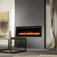thumbnail image 6 of PuraFlame Alice 68 Inches Recessed Electric Fireplace, Flush Mounted for 2 X 6 Stud, Log Set & Crystal, 1500W Heater, Black, 6 of 7