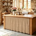 thumbnail image 6 of Tan Linen Cabinet Curtains for Kitchen 28"W x 51"L, Rustic Boho Natural Sand Fiber Under Sink Skirt Magic Tape Short Curtain Decorative Privacy Panel for Pantry Cabinet Opening, 6 of 9