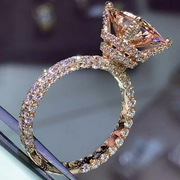 SmartBy Women Ring Large Square Cubic Zirconia Jewelry Fashion Appearance Exquisite Finger Ring for Wedding