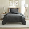 thumbnail image 1 of Nestl Duvet Cover Set, Reversible Front Cut Plush Fleece Design & Back Brushed Soft Microfiber for Comforters, 2 PC Set with Zipper Closure & Ties, Duvet Cover Twin, Gray, 1 of 8