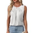 thumbnail image 2 of Wensltd Work Office Tank Tops for Women Crew Neck Sleeveless Elegant Fashion Lightweight Flowy Breathable Daily Wear Versatile Tops White, 2 of 6