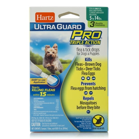 Hartz UltraGuard Pro Flea & Tick Drops For Small Dogs And Puppies 1-30lbs, 3 Monthly