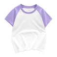 thumbnail image 1 of JUNWELL DXHMOYHX T-Shirt à Manches Courtes Patchwork pour Enfants Filles Garçons Tee-Shirt Raglan Baseball Coton, 1 of 3