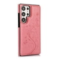 thumbnail image 6 of Compatible with Galaxy S23 Ultra Case Wallet with Card Holder,Embossed Butterfly Pattern PU Leather Double Magnetic Buttons Flip Shockproof Protective Cover for Samsung Galaxy S23 Ultra, Pink, 6 of 9