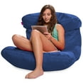 thumbnail image 4 of Posh Creations Laguna Lounger Bean Bag Chair, Kids, 3 ft, Navy, 4 of 6