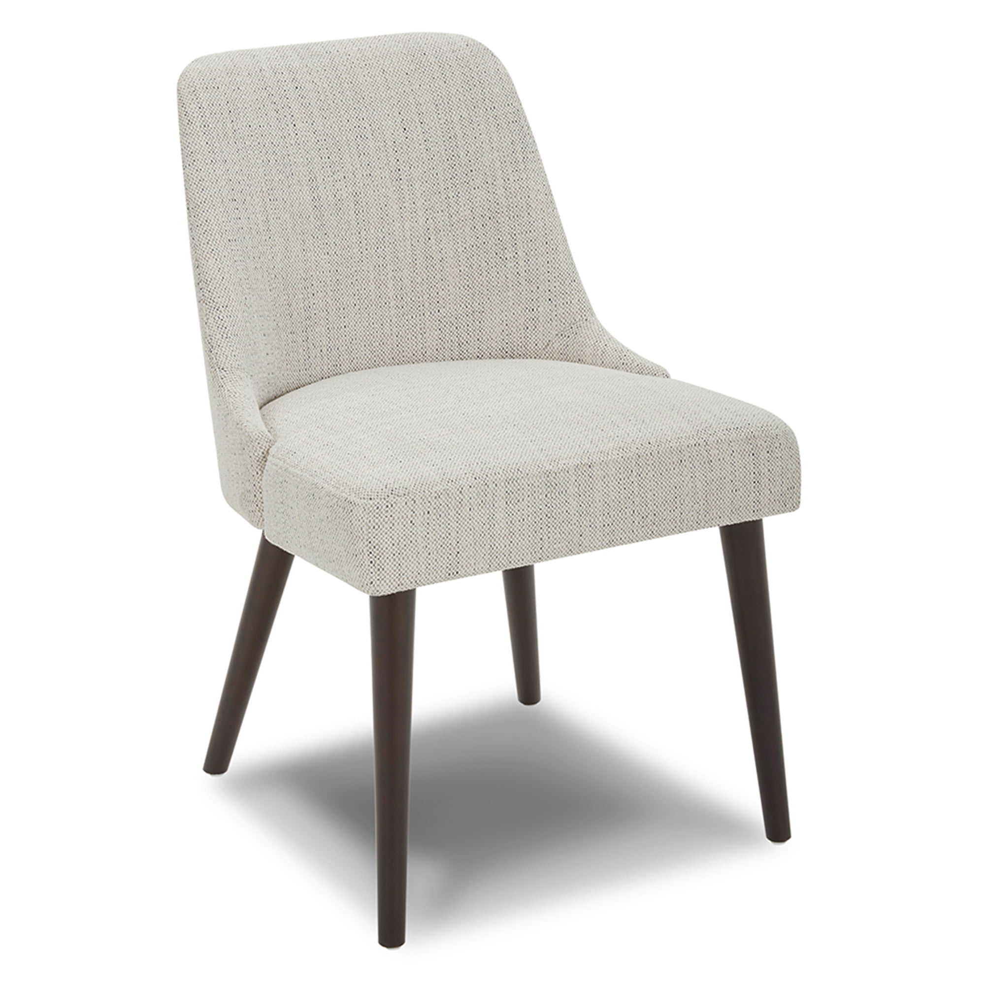 CHITA Modern Fabric Upholstered Kitchen & Dining Room Chairs Set of 2, Wood Legs, Ivory White