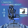 thumbnail image 4 of PayLessHere Racing Style Gaming Chair with Adjustable Pillows and Reclining Backrest for Unisex Gamers(Blue), 4 of 7