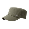 thumbnail image 2 of Cheers.US Men Cotton Army Cap Cadet Hat Trucker Dad Hat Military Flat Top Adjustable Classic Baseball Cap, 2 of 5