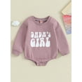 thumbnail image 2 of Bagilaanoe Newborn Baby Girl Oversized Romper Sweatshirt Long Sleeve Bodysuits Letter Print Pullover 6M 12M 18M 24M Infant Casual Tee Tops, 2 of 8