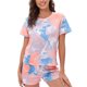 thumbnail image 2 of Conjunto de pijamas suave, cómodo, suelto, transpirable, pijamas de manga corta, pantalones cortos, conjunto de ropa de dormir para mujer, 2 of 6