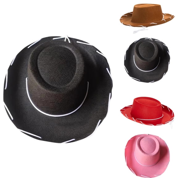 Children Cowboy Hats Felt Cowgirl Hat Western Cowboy Hats for Kids Western Theme Party Black