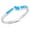 Blue, variant on White Simulated Opal Wavy V Shape Band Ring Sterling Silver Size 5