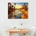 thumbnail image 2 of COMIO Mexican Wall Art, Colorful  Desert With Saguaro Cactus Traditional Style Painting Canvas Print, Mexican Wall Decor Ready To Hang, 2 of 4