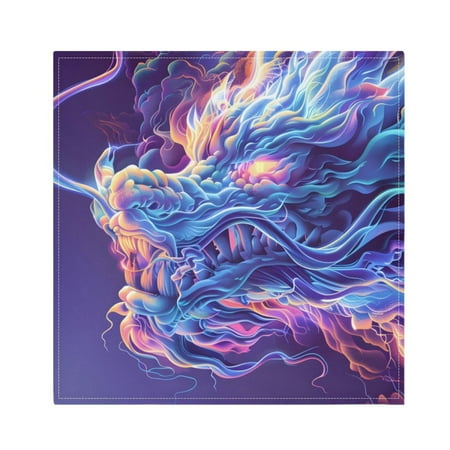 

JSTEL Art Dragon Cloth Napkins Set of 6 20x20 Inch Washable and Reusable Napkin for Decoupage Dinner Party Everyday Use