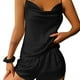 thumbnail image 2 of Conjunto de tres piezas de ropa de casa de seda, conjunto de pantalones cortos de camisola sin espalda casual simple, pijama sexy de seda de hielo para mujer, 2 of 6
