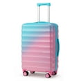 thumbnail image 1 of Ktaxon Valise 24 Pouces avec Roues Pivotantes Rigides, Valise Style TSA Enregistrée-Moyenne, Dégradé Vert Rose, 1 of 11