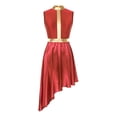 thumbnail image 3 of renvena Tunique de Danse Asymétrique pour Femmes Sans Manches avec Patchwork Métallique Rouge m, 3 of 7