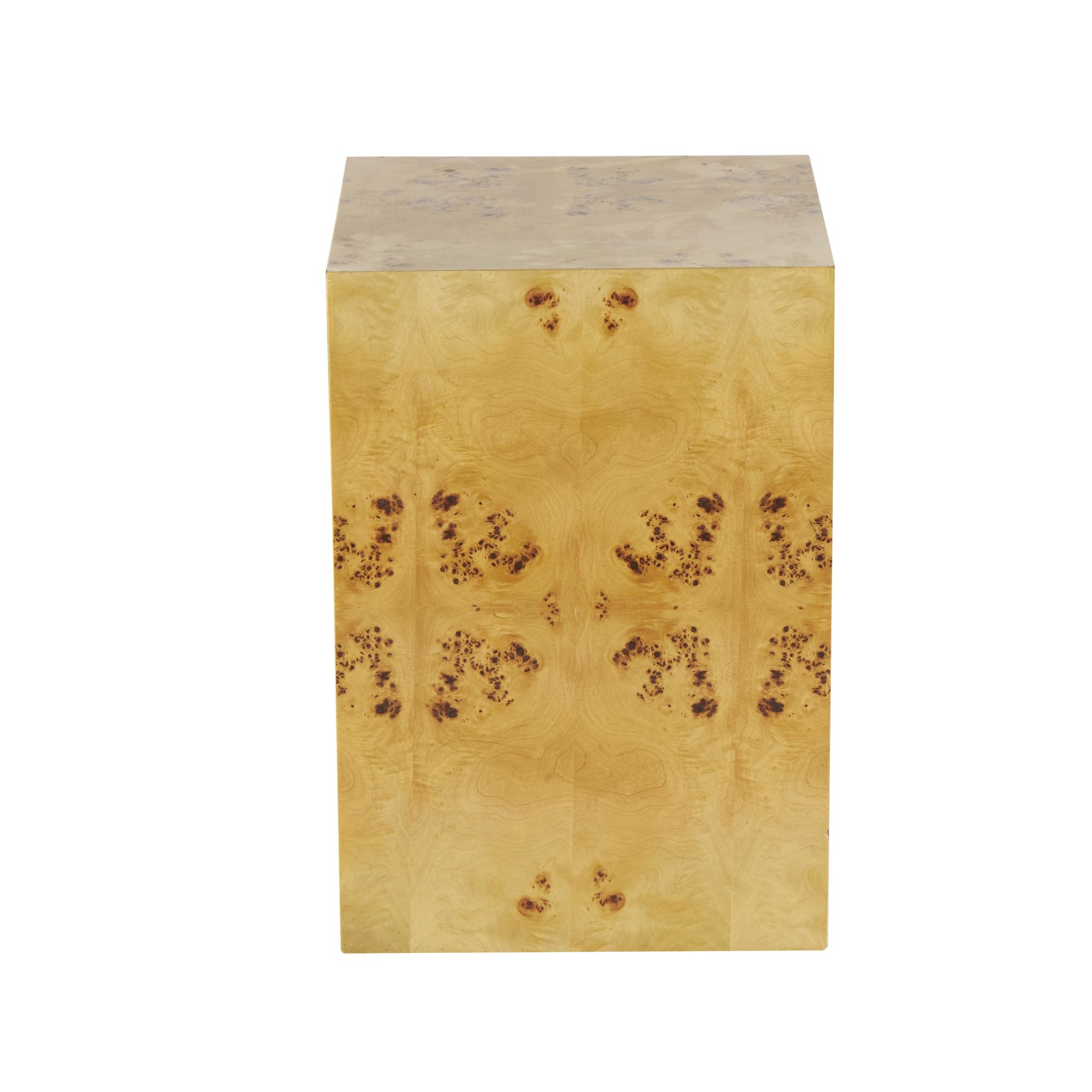 DecMode 16" x 23" Brown Wood Square Cube Accent Table with Wood Grain Patterns, 1-Piece