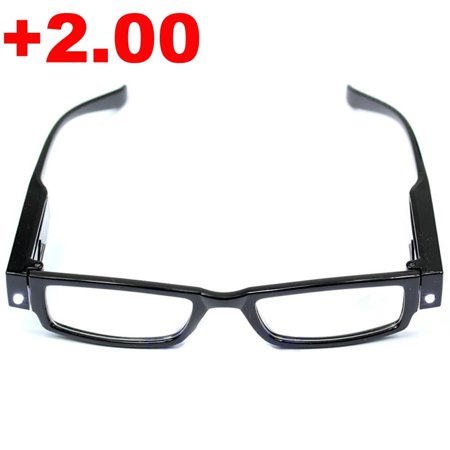 Useful Diopter Multi Strength The Aged Reading Glasses Eyeglss LED Light Spectacle 2