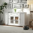 thumbnail image 6 of Montary Buffet Cabinet with Doors, Modern Sideboard with Drawer & Adjustable Shelf, Storage Cabinet for Kitchen, Dining Room, Living Room, White, 6 of 7