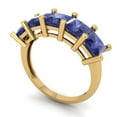 thumbnail image 2 of 2.5 ct Brilliant Princess Cut Simulated Tanzanite 14k Yellow Gold Eternity Band SZ 8, 2 of 6