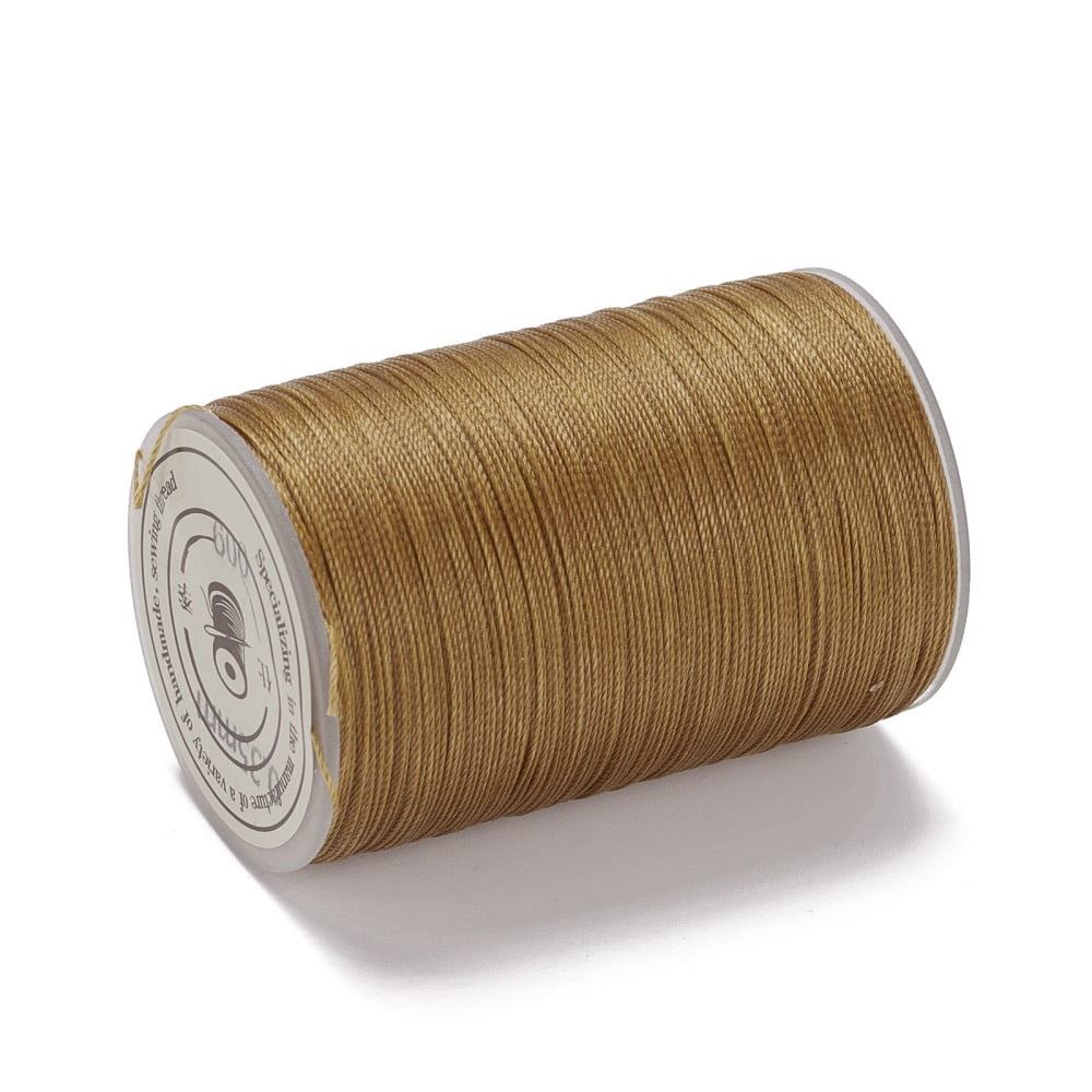 Round Waxed Polyester Thread String Micro Macrame Cord Twisted Cord for Leather Sewing Stitching Goldenrod 0.3~0.4mm 174.98 Yards(160m)/Roll