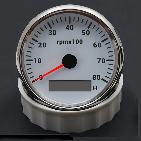 Geloo Marine Tachometer Hour Meter Waterproof Boat Tachometer Gauge 0-8000RPM 85mm