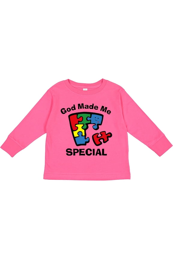 Autism God Made Me Special Boys or Girls Long Sleeve Toddler T-Shirt
