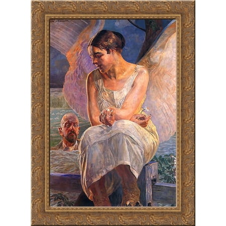 intermezzo 20x24 Gold Ornate Wood Framed Canvas Art by Malczewski, Jacek