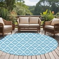 thumbnail image 6 of Minimalist Art Round Rug 5ft Washable Circle Kitchen Rugs Non Slip Boho Abstract Floral Lattice Light Blue Large Area Rug Indoor Floor Carpet for Bedroom Living Room Home Office Dining Room Nursery, 6 of 9