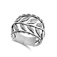 thumbnail image 4 of Leaf Branch Wide Statement Vine Ring .925 Sterling Silver Band Jewelry Female Male Unisex Size 10, 4 of 4