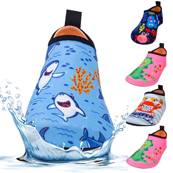 FUZHIQ Boys Girls Toddler Water Shoes Barefoot Aqua Socks Non- Quick Dry Lightweight On Beach Pool Swim Summer Shoes,6-7 Years