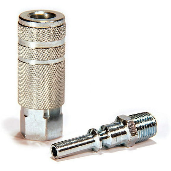 Primefit LK1001-2 .25" Lincoln Steel Coupler Set with Male Plug, 2-Pieces