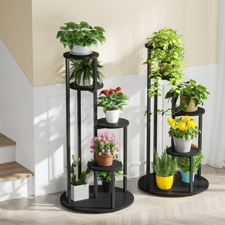 4-Tier Plant Stand Indoor, Tall Wood Plant Shelf Holders, Set of