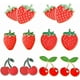 thumbnail image 1 of 1 caja de 10 broches de esmalte de fresa, 5 estilos, broche de cereza roja, aleación de metal, broches de solapa de fresas y cerezas, insignias traseras., 1 of 7