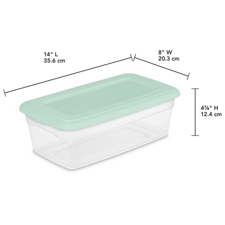 Sterilite 6 qt. Storage Box Plastic, Titanium, Set of 40