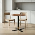 thumbnail image 4 of LeisureMod Round Dining Table with MDF Top and Powder-Coated X-Shaped Steel Base with Brushed Gold Accent Kitchen Table, Seats 2-3 Person for Modern Home and Kitchen Vail Collection, 4 of 12
