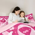 thumbnail image 5 of Manfei Kawaii Bow Tie Queen Comforter Set,Rustic Flowers Bedding Sets,Cute Birds Bedding Comforter Set For Girls Teens,Breathable Home Decor Reversible,3pcs, 5 of 8